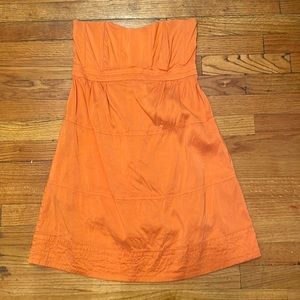 *Vintage* Calypso St Barth strapless dress, size 6, orange 100% silk